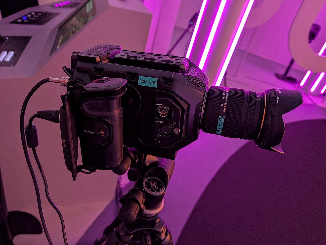 Cinema camera on set in a Sempoa production studio